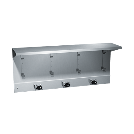 1309-3 ASI Shelf with Utility Hooks and 3 Mop Holders Strip